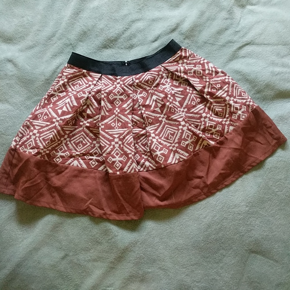 Ya Los Angeles Aztec Print Skirt Circle - Skater